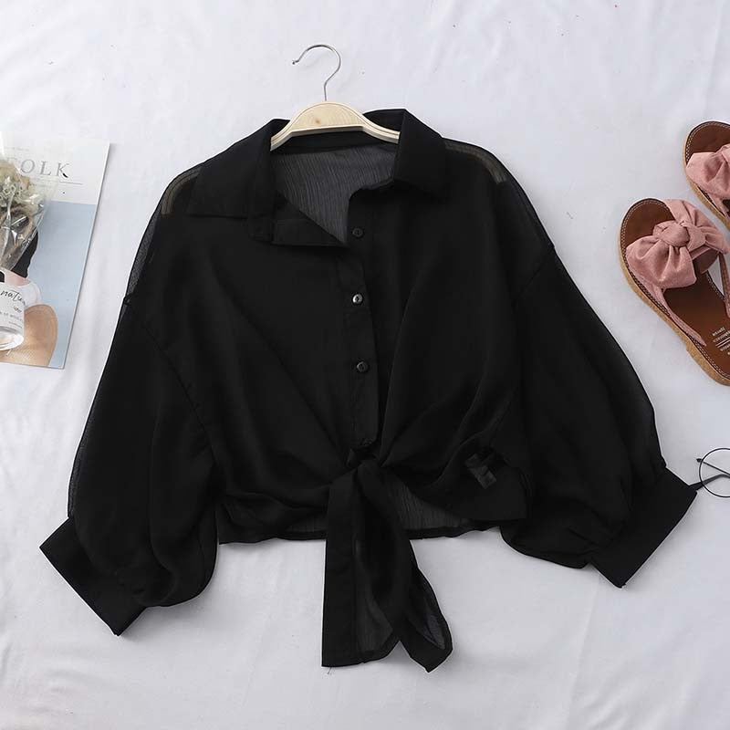 HELIAR Women blusa feminina Buttoned Up Shirts Women Office Lady Blouse Tied Waist Tops OL Blouses Shirts Women 2021 Summer