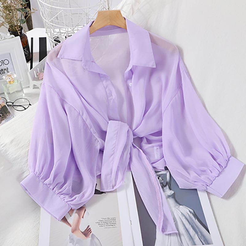 HELIAR Women blusa feminina Buttoned Up Shirts Women Office Lady Blouse Tied Waist Tops OL Blouses Shirts Women 2021 Summer