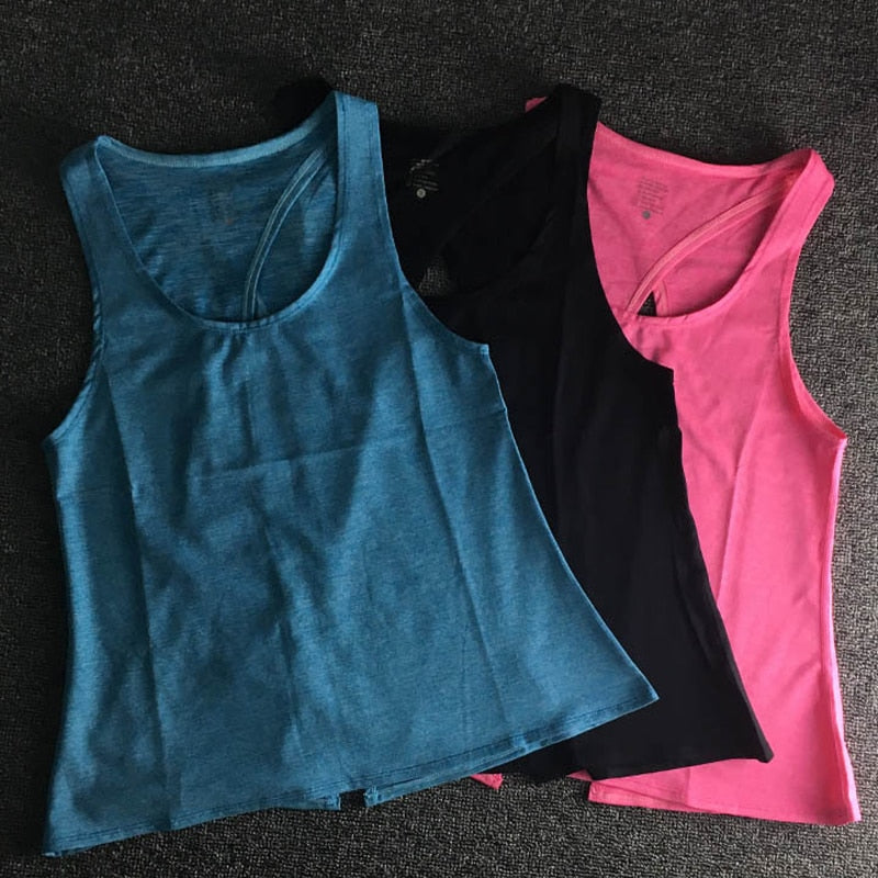 Women Yoga Tank Tops Quick-dry Exercise Women's Workout Gym Clothes Sports T-Shirts Fitness Top women Shirt sportswear