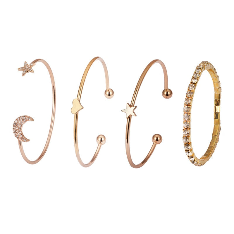 Rose sisi women's bracelet for women jewelry bangle stainless steel bracelet set autumn style gold zirconia jewelry for women