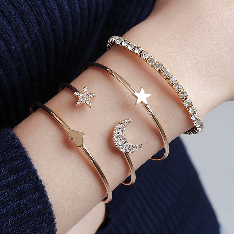 Rose sisi women's bracelet for women jewelry bangle stainless steel bracelet set autumn style gold zirconia jewelry for women
