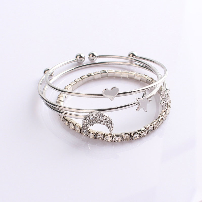 Rose sisi women's bracelet for women jewelry bangle stainless steel bracelet set autumn style gold zirconia jewelry for women