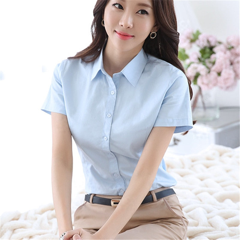 Korean Fashion Women Button Up Shirt Elegant Women COTTON Blouses Woman White Shirts Blusas Mujer De Moda Women Tops