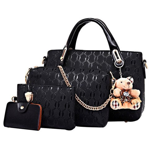 Famous designer luxury brands women bag set good quality medium women handbag set new women shoulder bag 4 piece Set
