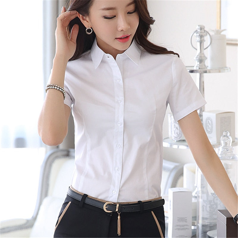 Korean Fashion Women Button Up Shirt Elegant Women COTTON Blouses Woman White Shirts Blusas Mujer De Moda Women Tops