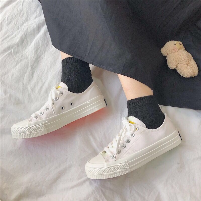 Women's Color Changing Canvas Shoes Trendy Fashion Versatile Low-top Lace-up Boarding Shoes Cute Fairy Colorful Kawaii Sneakers