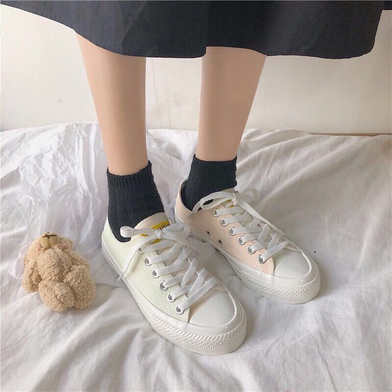 Women's Color Changing Canvas Shoes Trendy Fashion Versatile Low-top Lace-up Boarding Shoes Cute Fairy Colorful Kawaii Sneakers