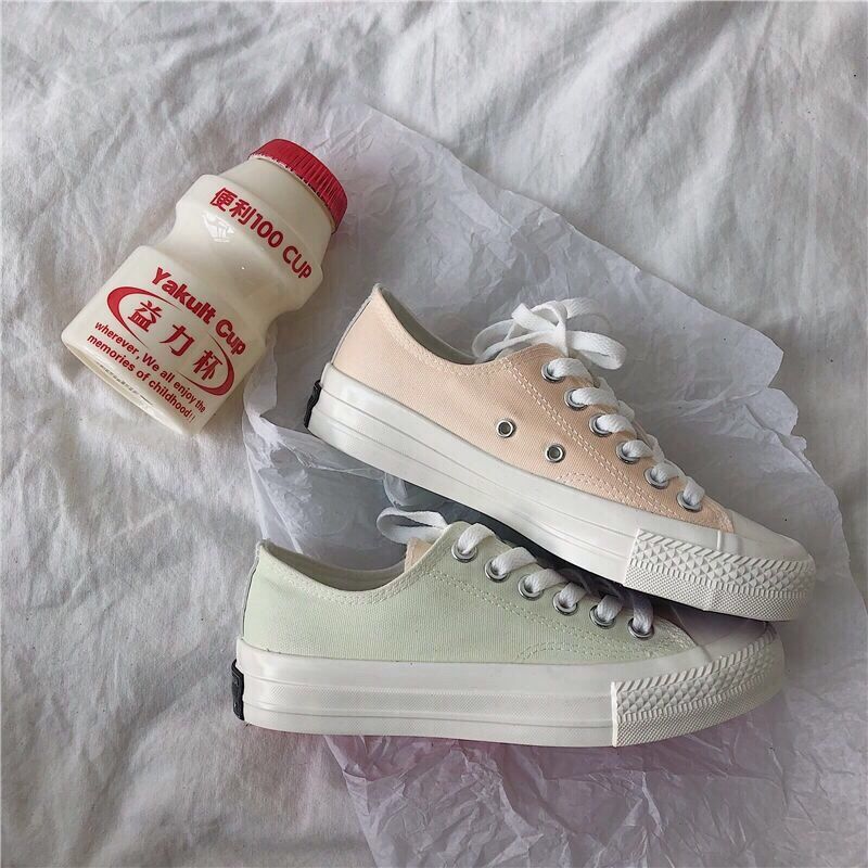 Women's Color Changing Canvas Shoes Trendy Fashion Versatile Low-top Lace-up Boarding Shoes Cute Fairy Colorful Kawaii Sneakers