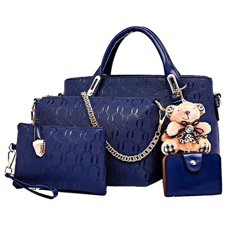 Famous designer luxury brands women bag set good quality medium women handbag set new women shoulder bag 4 piece Set
