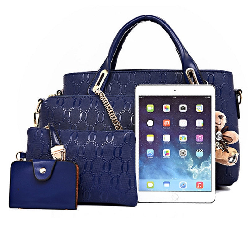 Famous designer luxury brands women bag set good quality medium women handbag set new women shoulder bag 4 piece Set