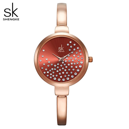 Shengke Women Watches Women Fashion Watch Geneva Designer Ladies Watch Luxury Brand Diamond Quartz Wrist Watch Gifts For Women