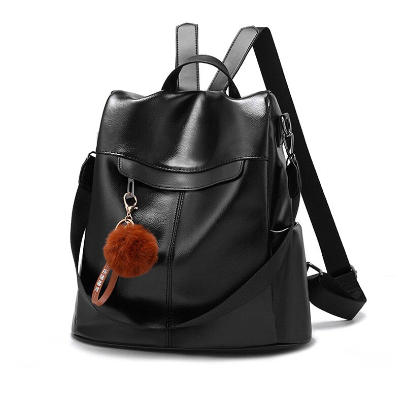 High Quality PU Leather Women Backpacks Fashion Anti-theft Ladies Backpack Large Capacity Solid Women Multifunction Bags