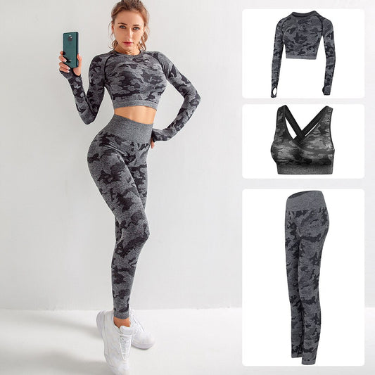 Seamless Gym Yoga Set Women Gym Clothes Camo Gym Set Women Tracksuit Fitness Women Sport Set Workout Clothes For Women Sportwear