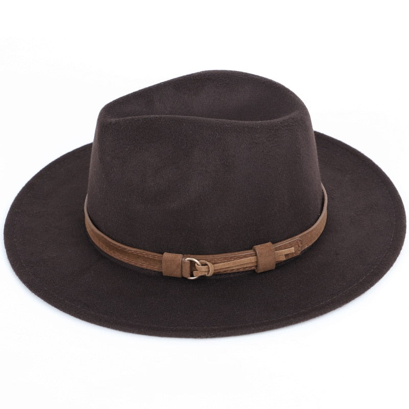 2021 Autumn winter men&#39;s fedoras women&#39;s felt hat Ladies sombrero jazz Male bowler hat outdoor vintage top hats large size