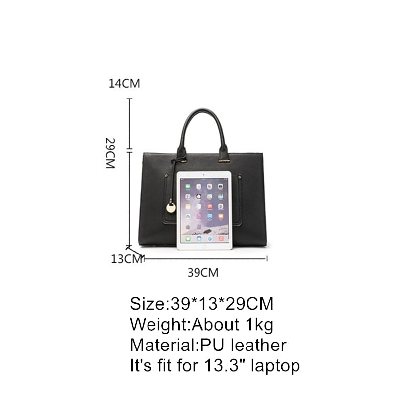 OYIXINGER Women Briefcase Bag 2022 New Fashion Shoulder Bag Ladies Leather Laptop Bag For 13&quot; Macbook Large Capacity Bag Female