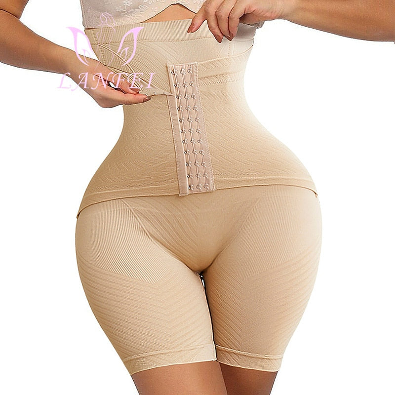 LANFEI Womens Firm Tummy Control Butt Lifter Shapewear High Waist Trainer Body Shape Thigh Slim Girdle Panties with Hook