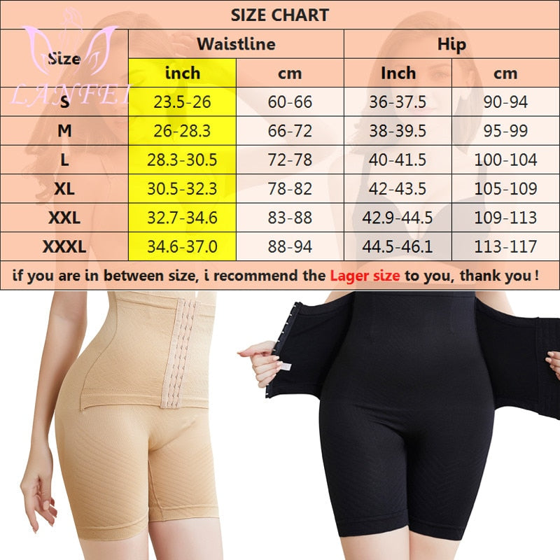 LANFEI Womens Firm Tummy Control Butt Lifter Shapewear High Waist Trainer Body Shape Thigh Slim Girdle Panties with Hook