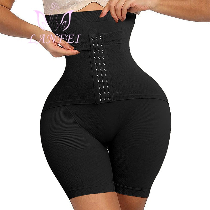 LANFEI Womens Firm Tummy Control Butt Lifter Shapewear High Waist Trainer Body Shape Thigh Slim Girdle Panties with Hook