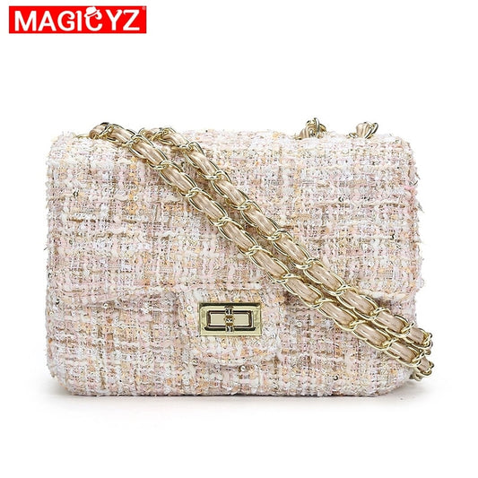 MAGICYZ Women Bags Woolen Brand luxury handbags women bags designer Crossbody Bag Women Shoulder Bag Purse Clutch Sac A Main