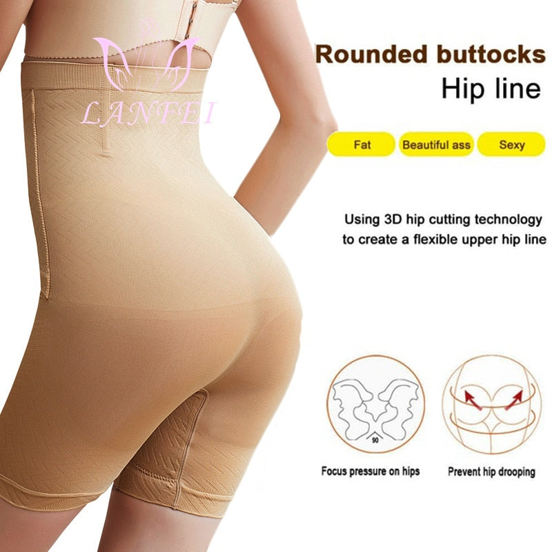 LANFEI Womens Firm Tummy Control Butt Lifter Shapewear High Waist Trainer Body Shape Thigh Slim Girdle Panties with Hook